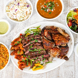 Charcoal Chicken, Steak & Shrimp Platter