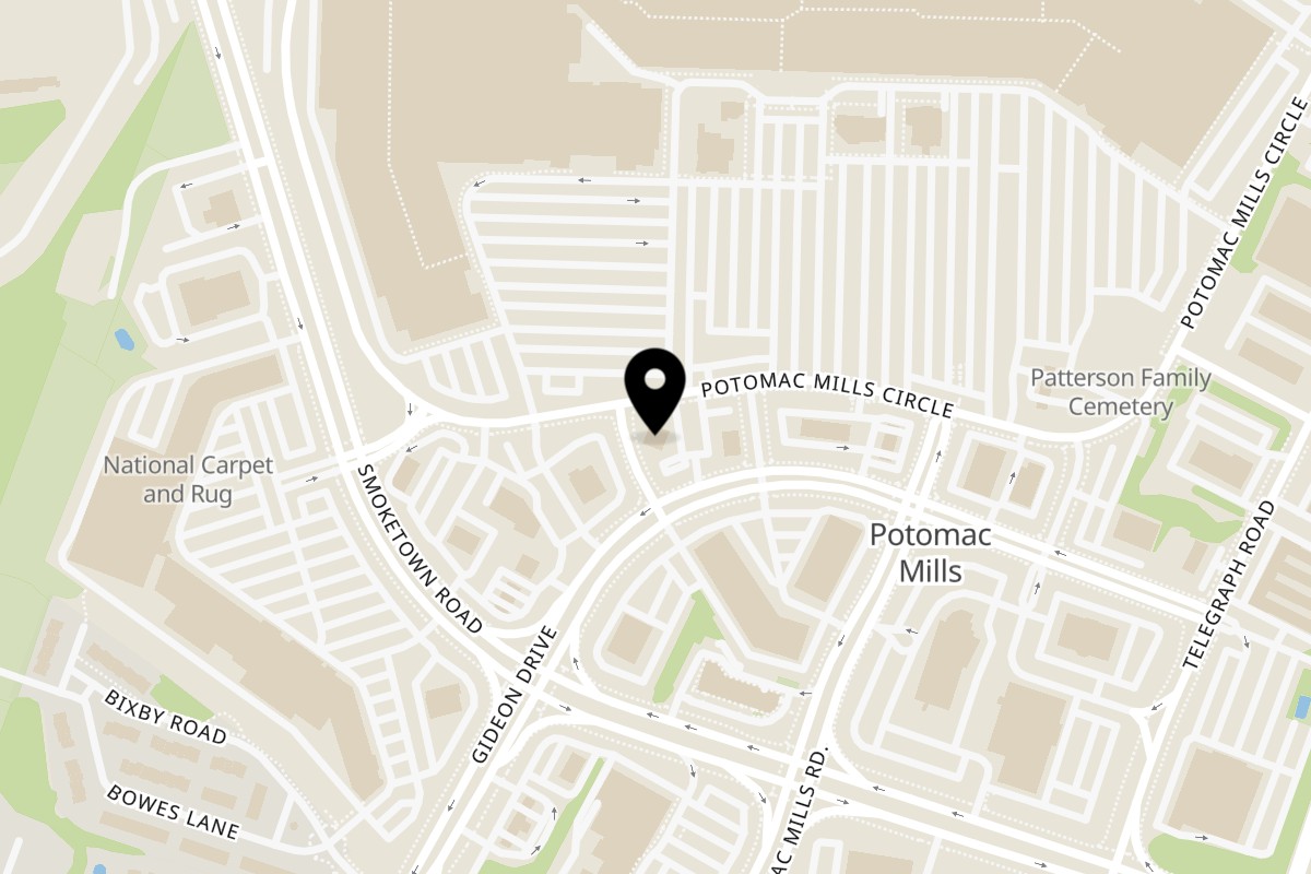 Map showing the location of Guapo's GO, Taquería & Charcoal Chicken Woodbridge on 14418 Gideon Dr in Woodbridge